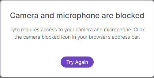 Camera and Microphone Access Denied Error Message